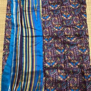 Purple And Blue Daily Wear Saree