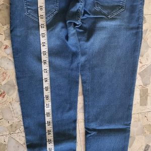 High Waist 4 Button Blue Jeans