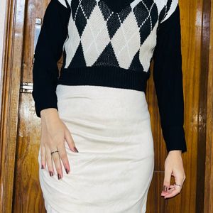 woolen top and skirt combo