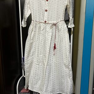 White Anarkali Kurta Size XL