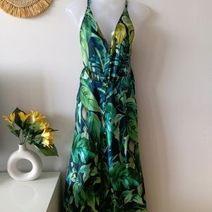 Zara Leaf Print Long Dress