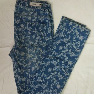 Floral Printed Blue Jean Jeggings