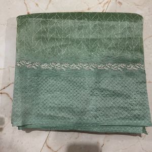 green organza saree