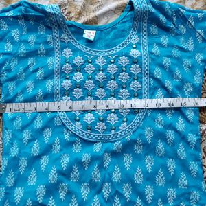 Sky Blue Rayon Kurti