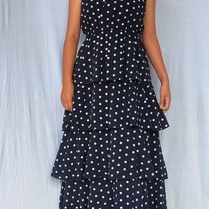 Korean Polka Dot Ruffle Dress