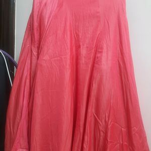 Pink Girlish Look Skirt Croptop With NetDupatta