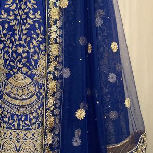 Royal Blue Silk Heavy Embroiled Lehanga