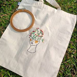 Hand Embroidered Customised Tote Bag