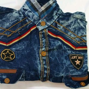 Denim Shirt fancy style/Rhinestone/Unique attract