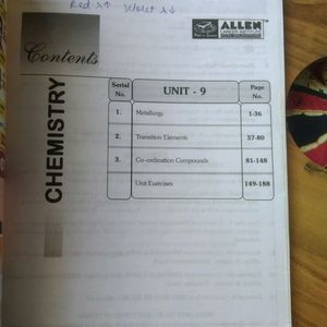 Chemistry Allen Book Jee Main + Advance