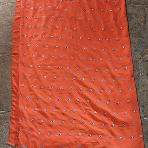 Orange Embroidery Saree