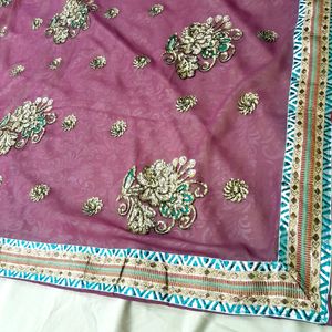 Purple Colur Georgette Saree