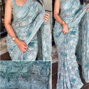 Lotus Design Georgette Saree