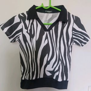 Crop Top With Zebra Printing