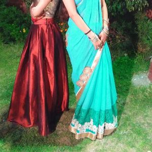 Sea Green Party Wear Saree