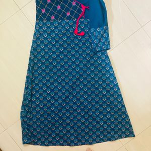 Rajasthani Print A Line Long Kurta