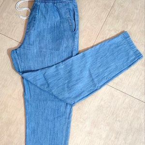 Blue Denim Joggers For Men