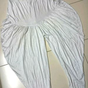 White Dhoti Pattern Patiala/Bottom Wear For Women