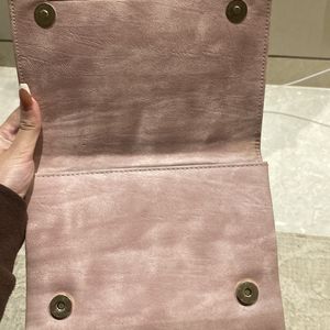 Pink Leather Clutch