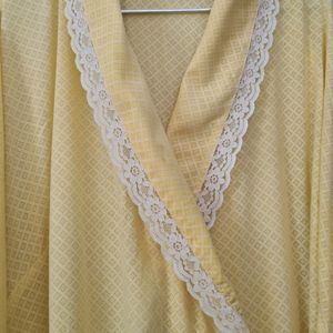 Japanese Kimono Style Yellow Lacy Gown