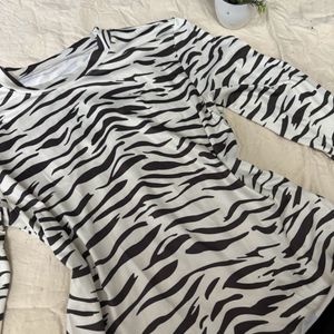 Vintage Zebra Printed Full Sleeve Top