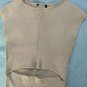 RIBBED KHAKHI TOP