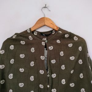 Olive Printed Top (Women's)