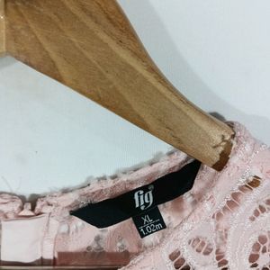 Peach Lace Casual Dress (Women)