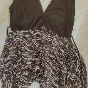 Brown Printed Dress