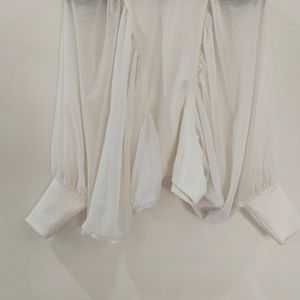 OFF WHITE TOP PARTY WEAR