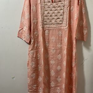 Coral Butter Pink Kurtha