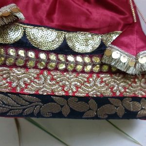 Maroon And Black Wedding Potli bag