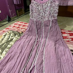 Lavender Women Suit Gown Dress