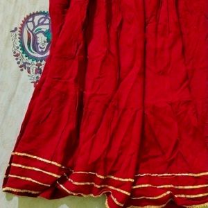 Red Ethnic Skirt