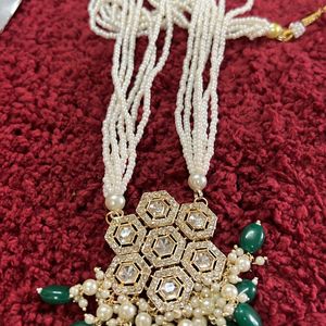 Beads Nd Kundan Elegant Long Necklace