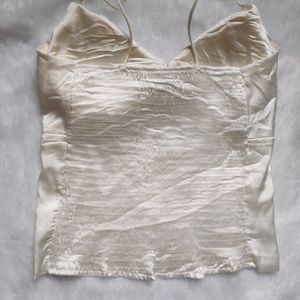 White Lace Top With Padded