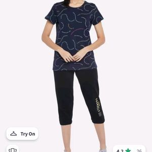 Ajile Pure Cotton Tshirt Activewear,M