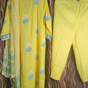 Lime Colour Kurta Set With Dupatta