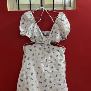 H&M White Blue Dress -XS SIZE