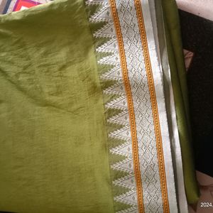 Olive Green Saree