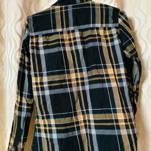 Black & Beige Women Check Shirt