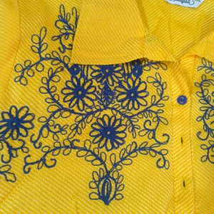 💛 Yellow Embroidery Top Beautiful