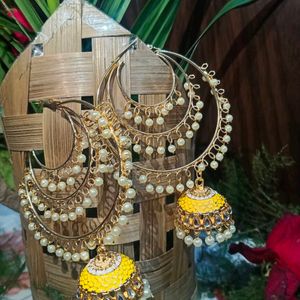 Long Earrings Yellow Colour