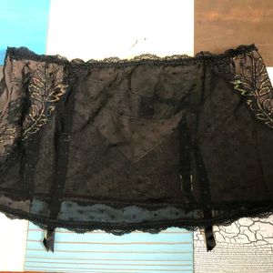 Garter Belt With Sheer Thong Panty