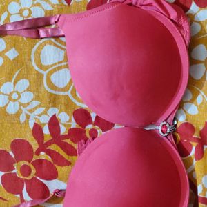 Pink Padded Push Up Bra