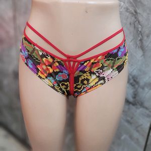 Red Multi Printed Panty