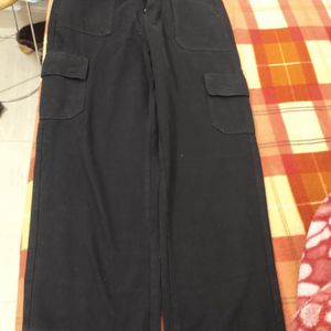 Black Cargo Jeans Six Pocket