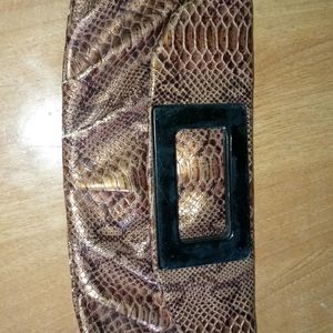 Snake Print Clutch