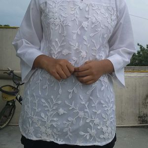 White Short Kurti Top