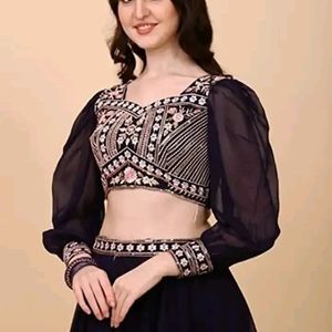 Net Embroidery Lehenga Choli Set For Women